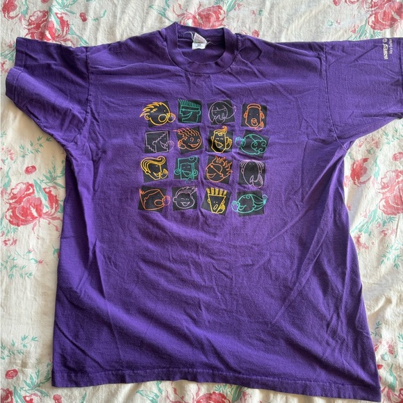 Vintage 90s TeleFriend Advertisement T-Shirt Purple Fruit of the Loom Size XXL - Picture 1 of 5